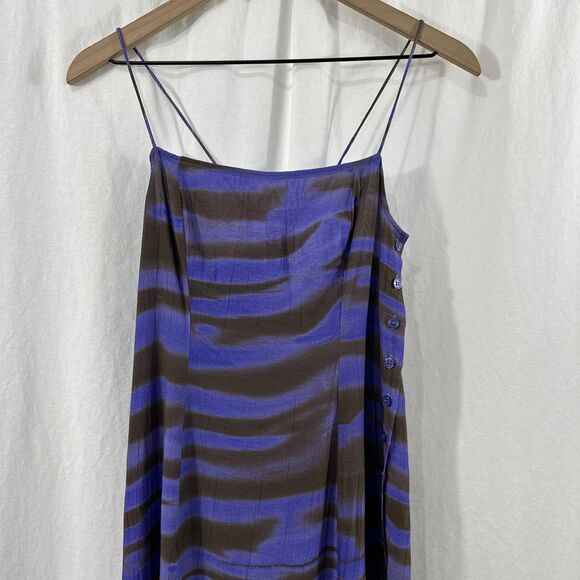 Samsoe Samsoe Annah Iris Tide Strappy Side Button Midi Dress Womens Size S - Picture 4 of 13